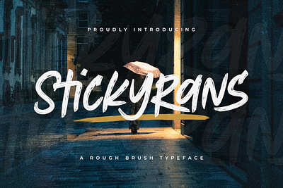 Stickyrans - Rough Brush Typeface authentic