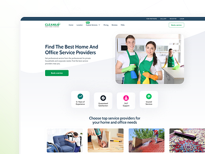 Cleanilo - Service Provider UI Design branding design landing page minimal modern ui ui designs uidesign web webdesign website