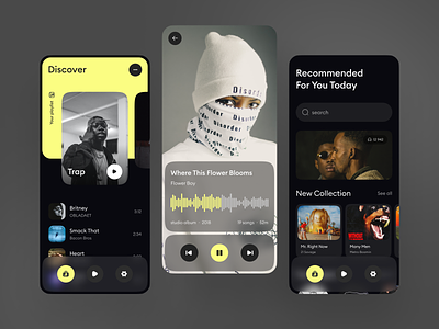 Music App UI app design interface mobile music music app music application spotify ui ui design uiux ux