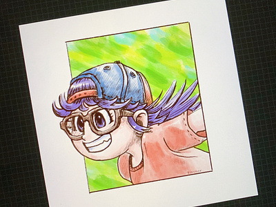 Arale, Dr. Slump comics digital painting illustration manga