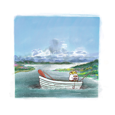 A Quiet Day of Fishing childrens books digital painting illustration