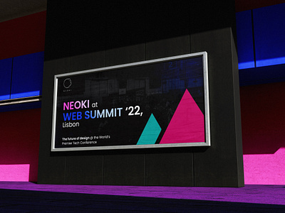 Web summit banner design for Neoki multi-metaverse web3 platform banner banner design brand design branding colourful design event futuristic graphic design marketing metaverse platform post post design poster poster design social media summit web web3