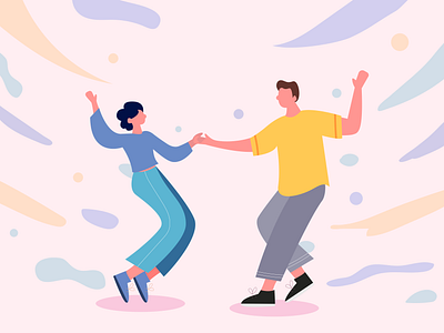 Dance character couple dance illustration