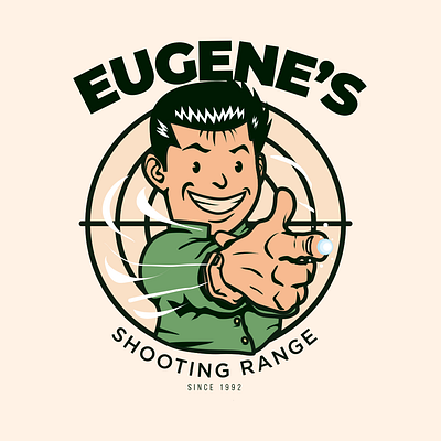 Yusuke Shooting Range design illustration mascot vector