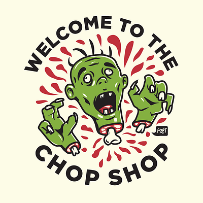 Chop Shop characterillustration design illustration mascot t shirt design vector