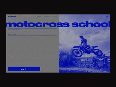 Design concept of motocross school brutalism design typography ui ux web design