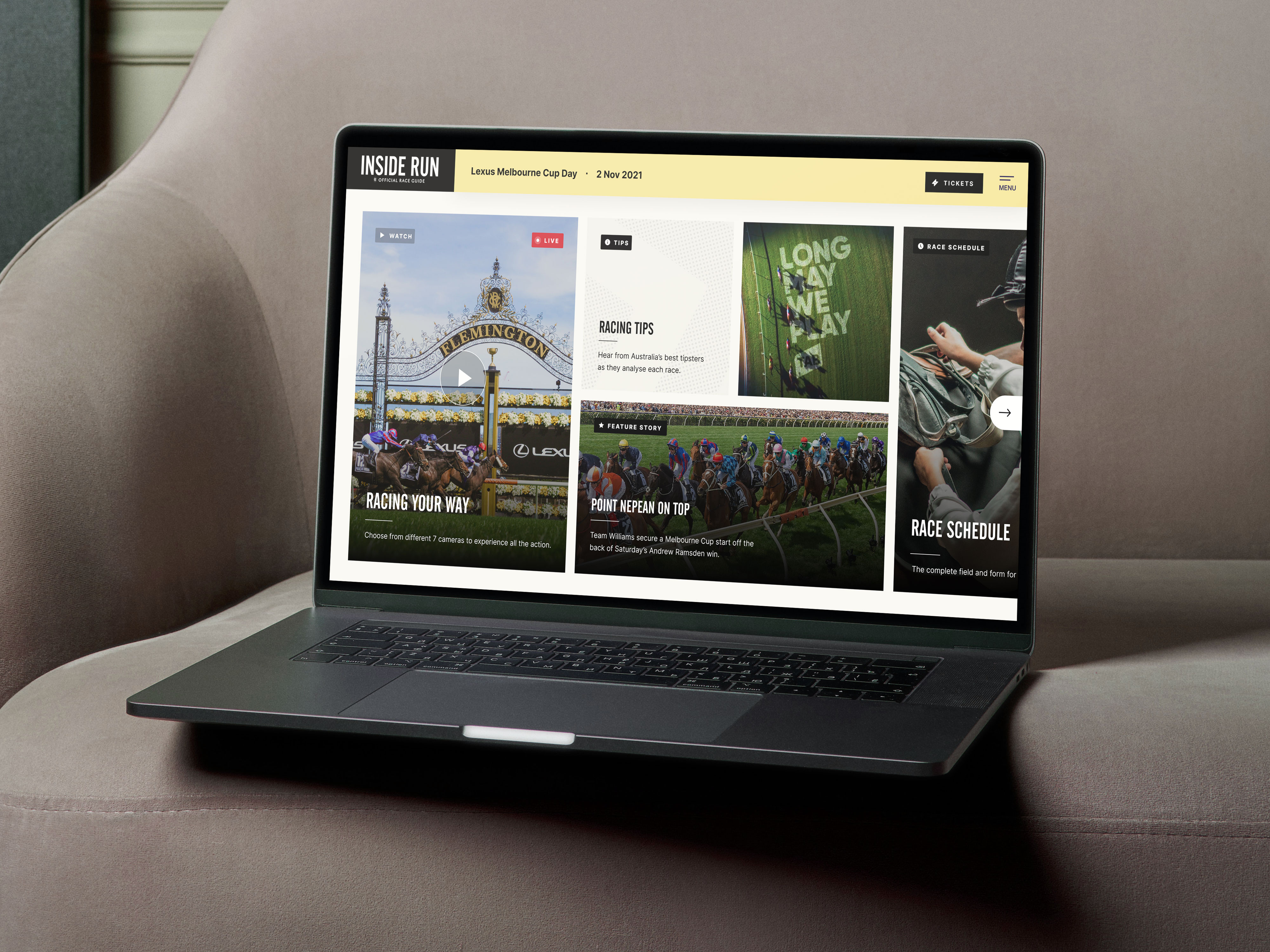 Inside Run digital form guide horse mobile racing