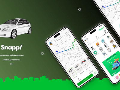 SNAPP NEW VERSION branding design green mobil app snapp taxi driver ui ux