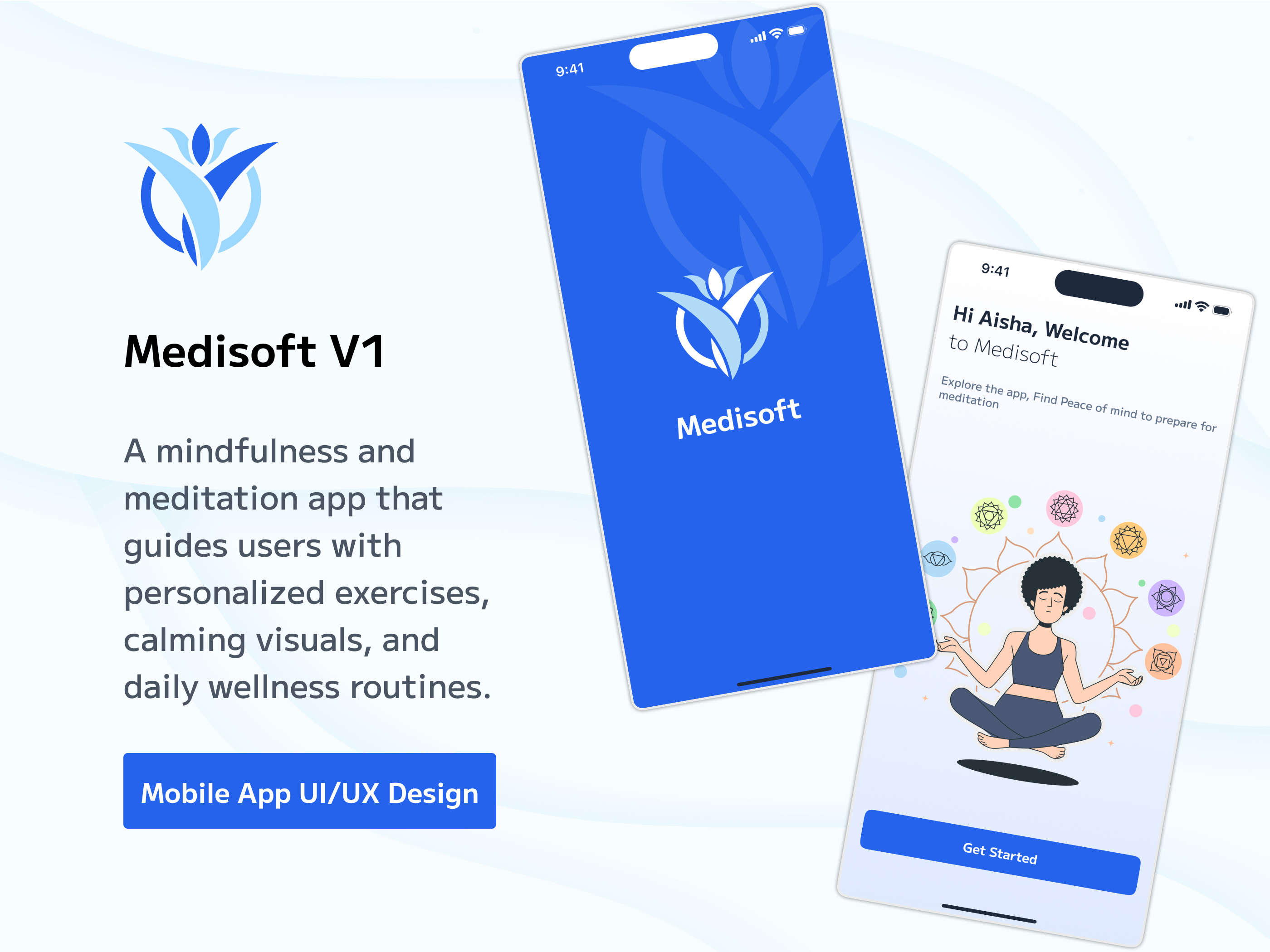 Meditation App UI Design – Discover Calm with MediSoft app design health app design healthcare meditation meditation app meditation mobile app design ui ux uiuxdesign wellness