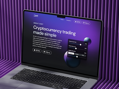 Cryptocurrency Trading Platform — Company 3d black blue branding crypto cryptocurrency design header illustration interface landing page purple trading ui ux web web design webdesign