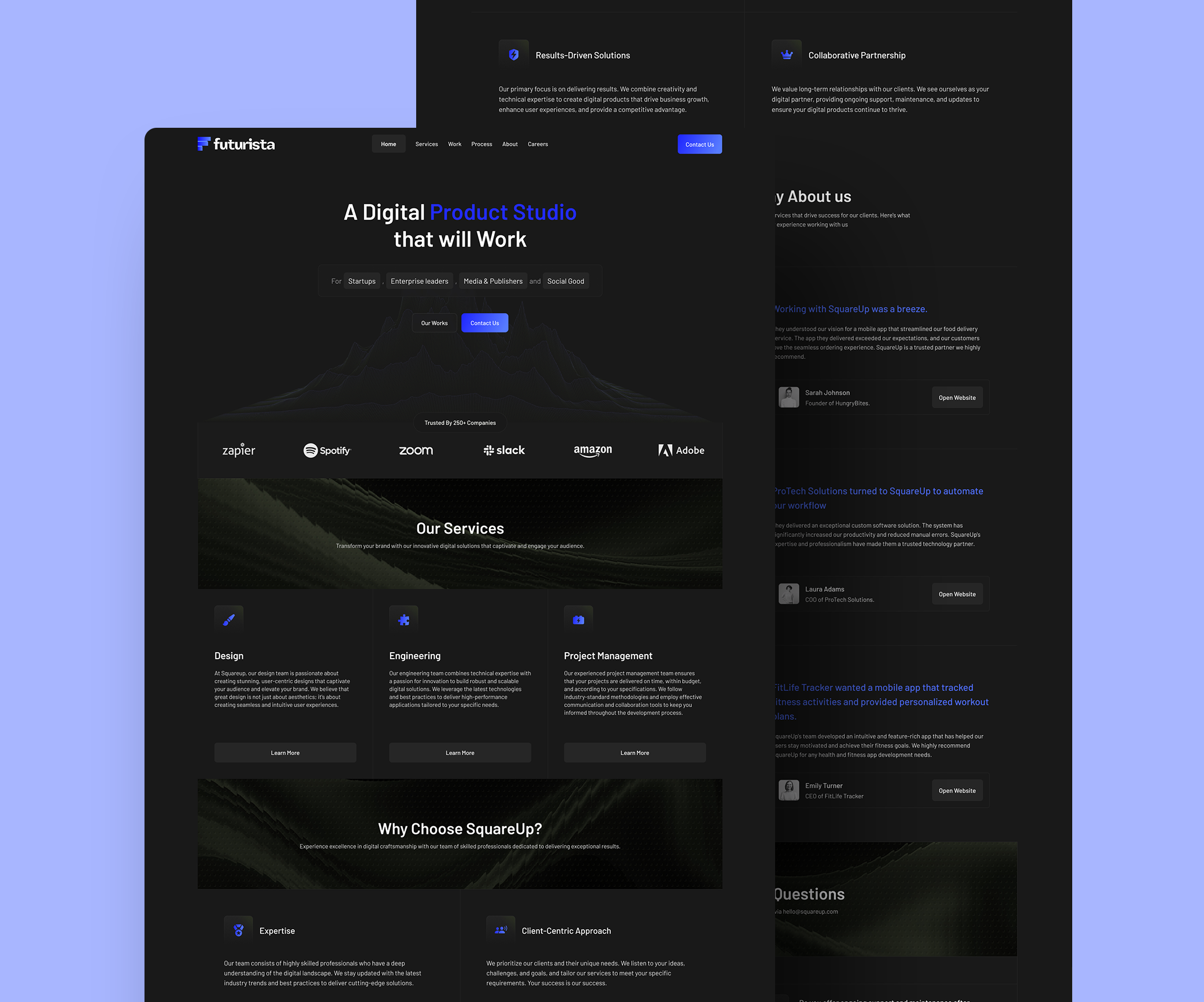FUTURISTA - Website Design and Development ai company ai website figma design figma prototype prototype ui ux website design website development wordpress design wordpress site