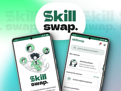 SkillSwap: UX/UI Project From Scratch accesibility app creative design education logo mobile ui ux