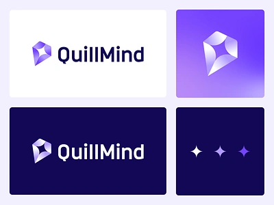 Quill Mind - copyrighting ai logo ai logo artificial intelligence artificiall intelligence logo branding copywriting logo logo design magic pen pencil quill mind spark spark logo star logo startup startup logo symbol writing