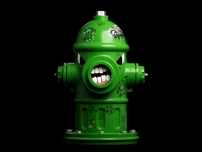 Fire Hydrant Art. 3d art blender color details game dev substance painter