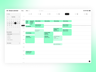 Simple calendar app design product design ui ux uxui