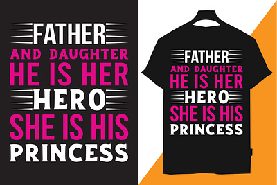 Father and daughter t shirt design poster