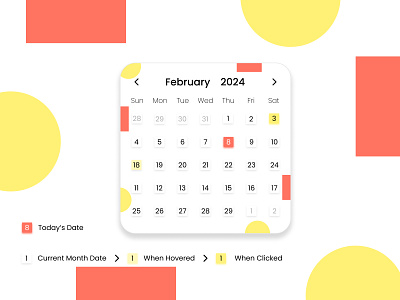 Calendar interface for present month and date 340 x 340 800 x 600 calendar design calendar grid calendar grid design calendar interface design calendar ui calendar ui design daily ui challenge drop shadow effect figma ui ui challenge ui design user interface design