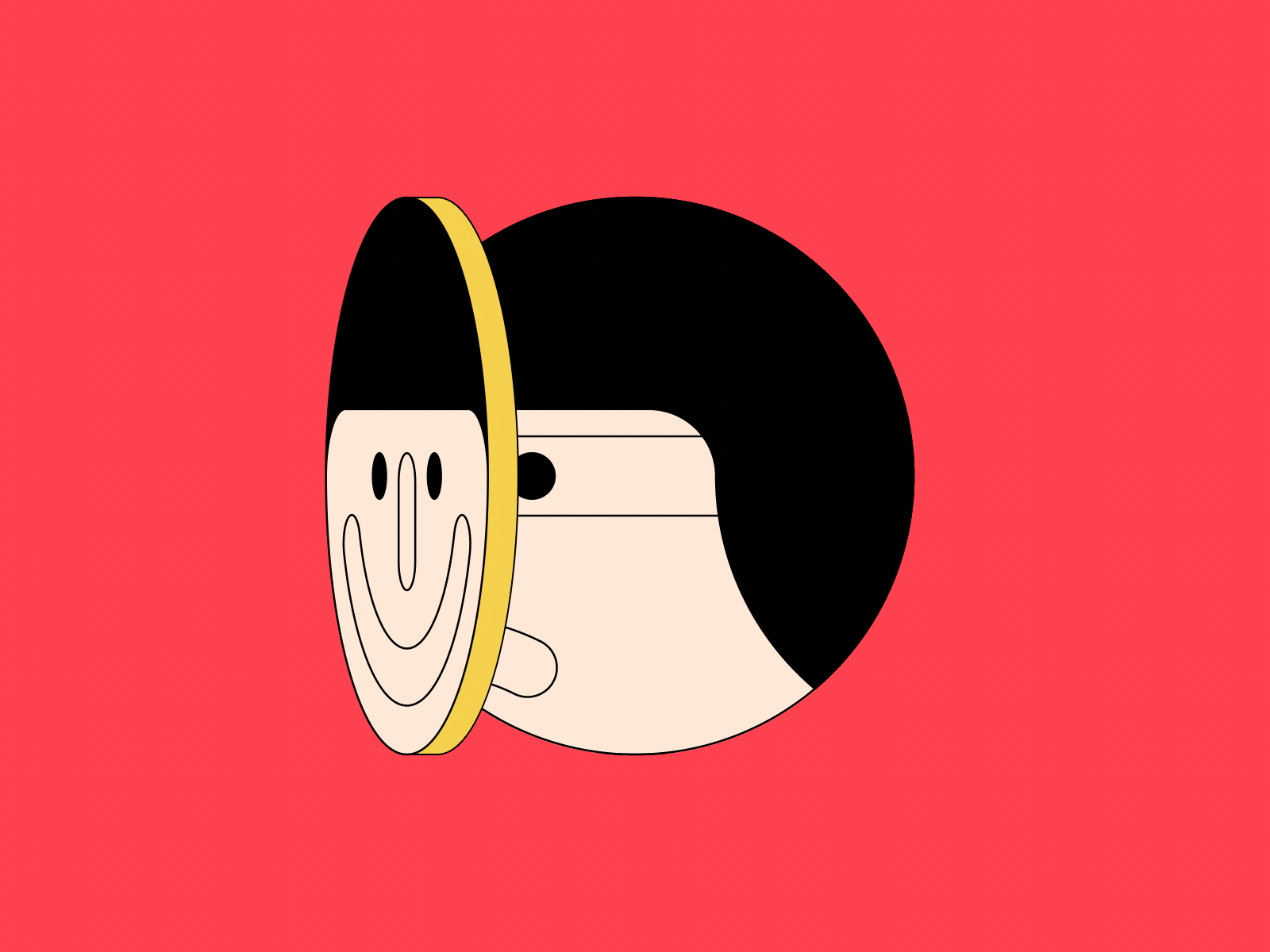 Behind a Mask animation emotions geometric gif happy loop mask sad