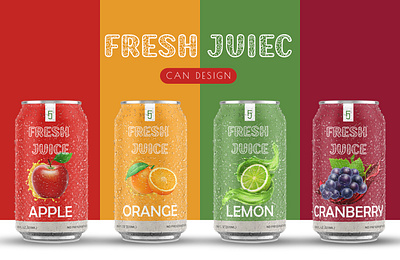 "FRESH JUICE' can Design apple babas beverage can can can design fresh juice juice lemon orange print media printing stroberry