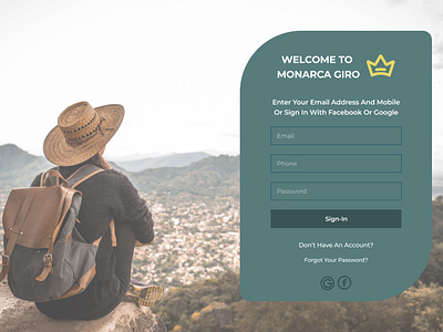Travel website Sign in/Sign Up #001 #DailyUI 001 dailyui ui
