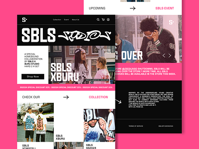 SBLSSTUDIOS Landing Page Exploration design fashion graphic design landing page streetwear ui ux web