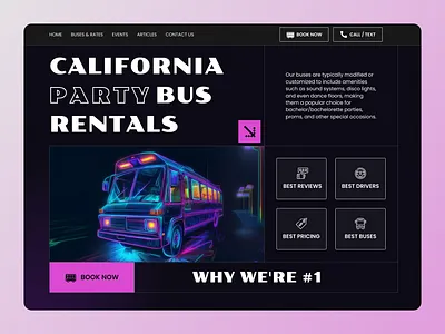 E-commerce Platform UI/UX Design for booking Services ai black booking bus california e commerce figma illustration landing page midjourney online store party party bus site ui web design