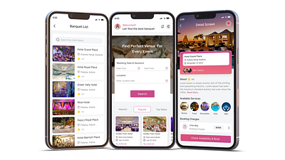 Banquet Booking Mobile App Design app banquet app banquet booking app design ui uiux ux