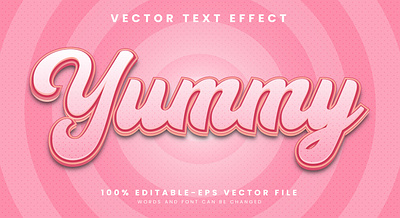 Yummy 3d editable text style Template food background