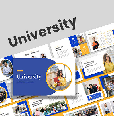 University - Education Presentation PowerPoint Template branding design education google slide graphic design illustration logo powerpoint keynote ppt pptx presentation school template typography ui university ux vector