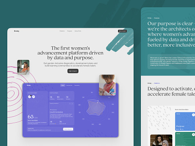 Landing page for a women's platform. cards clean colorful colours design landing landing page light light design significa ui ux web design website