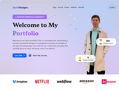 Responsive Landing Page UI (Portfolio Site, Animated) design product responsive ui ux