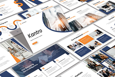 Kantro - Business Presentation Template branding business company profile design google slide graphic design illustration keynote logo pitch deck powerpoint ppt pptx presentation template typography ui ux vector