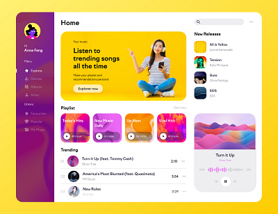 Music Streaming Web App music dashboard music streaming product design ui user interface ux web app