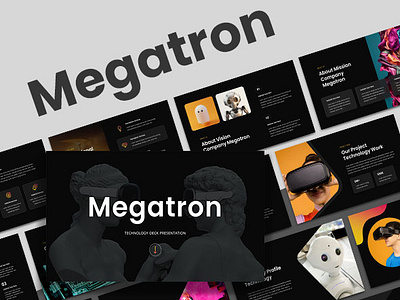 Megatron - Technology Deck Presentation Template ai artificial inteligence branding design google slide graphic design illustration keynote logo pitch deck powerpoint ppt pptx presentation technology template typography ui ux vector