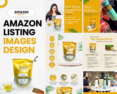 Amazon Listing Images - Sooth Tea amazon branding design graphic design graphicdesign illustration listingimages photoshop