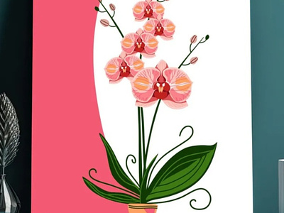 Decorative painting with pink orchids for your loved ones decor decorative painting design flower gift for mom graphic design illustration march 8th marketplace orchid ozon picture pink pink orchids present print printshop valentines day