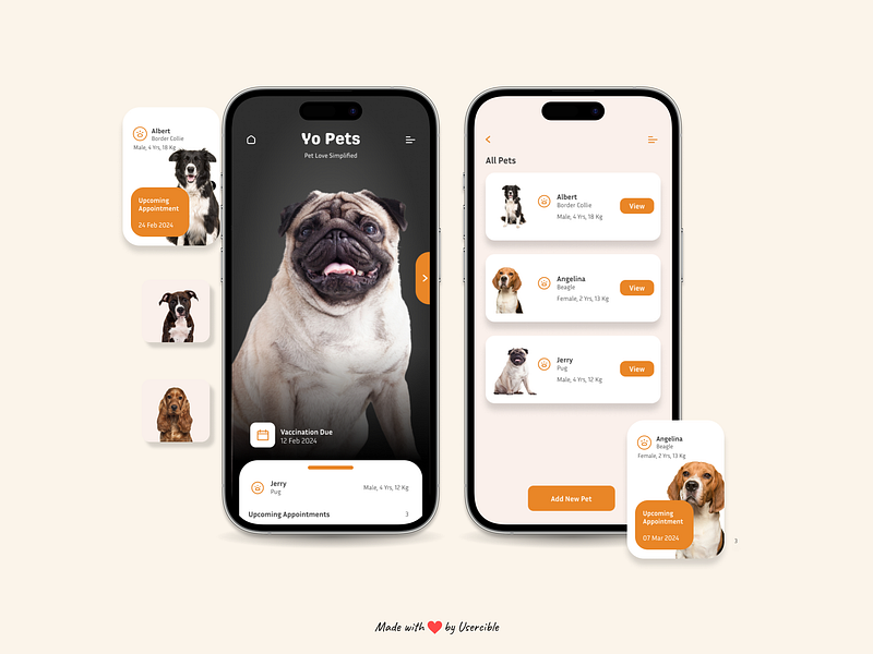 Yo Pets: Redefining Pet Care (Concept Design by Usercible) app branding design ui ux
