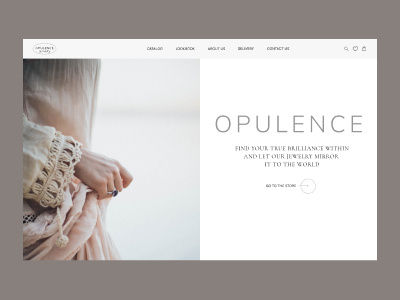 Main page of the Jewelry online store ecommerce firest screen jewelry onlinestore ring site ui uxui webdesign webdesigner website