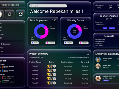 Human resource management dashboard creativedesign dashboard dashboarddesign design design trends designcommunity dribbbledesign glass morphism graphic design hrdashboard hrmanagement hrsoftware human resource management minimal neon typography ui uiux userinterface ux