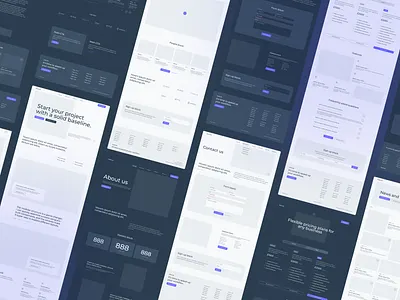 Baseline wireframe kit available on UI8. UI / UX 2024 atomicdesign atoms darkmode desktop editable forsale lightmode purple website wireframe wireframekit