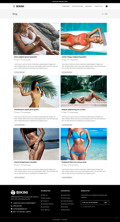 BIKINI E-Commerce Website bikini e commerce website wordpress website