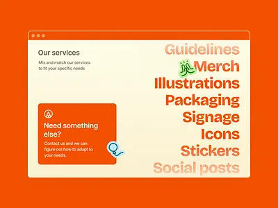 Stickers Agency Services agency list orange services stickers studio template website