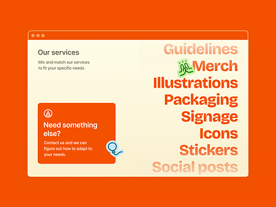 Stickers Agency Services agency list orange services stickers studio template website