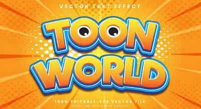 Toon World 3d editable text style Template fancy