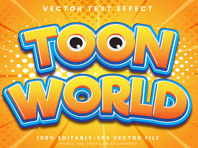 Toon World 3d editable text style Template fancy