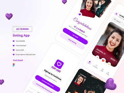 DateWave- Dating App UI branding graphic design ui