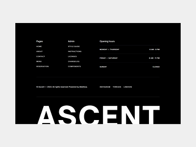 Ascent - Footer footer minimalist minimalist footer restaurant restaurant footer restaurant template webflow footer webflow template