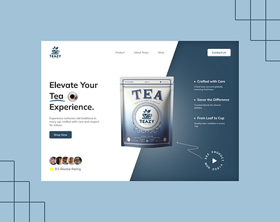 Tea Selling Website Hero section Design hero section design product selling website tea selling website design ui design website design