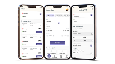 Bus Ticket Booking App Design app app design bus ticket booking app design ticket booking app ui uiux ux