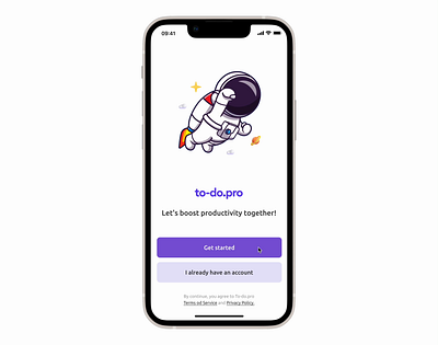 To-do.Pro | Mobile App mobileapp prototype prototyping registration signup uxuidesign